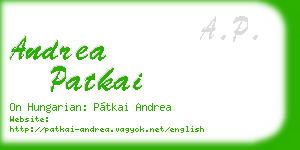 andrea patkai business card